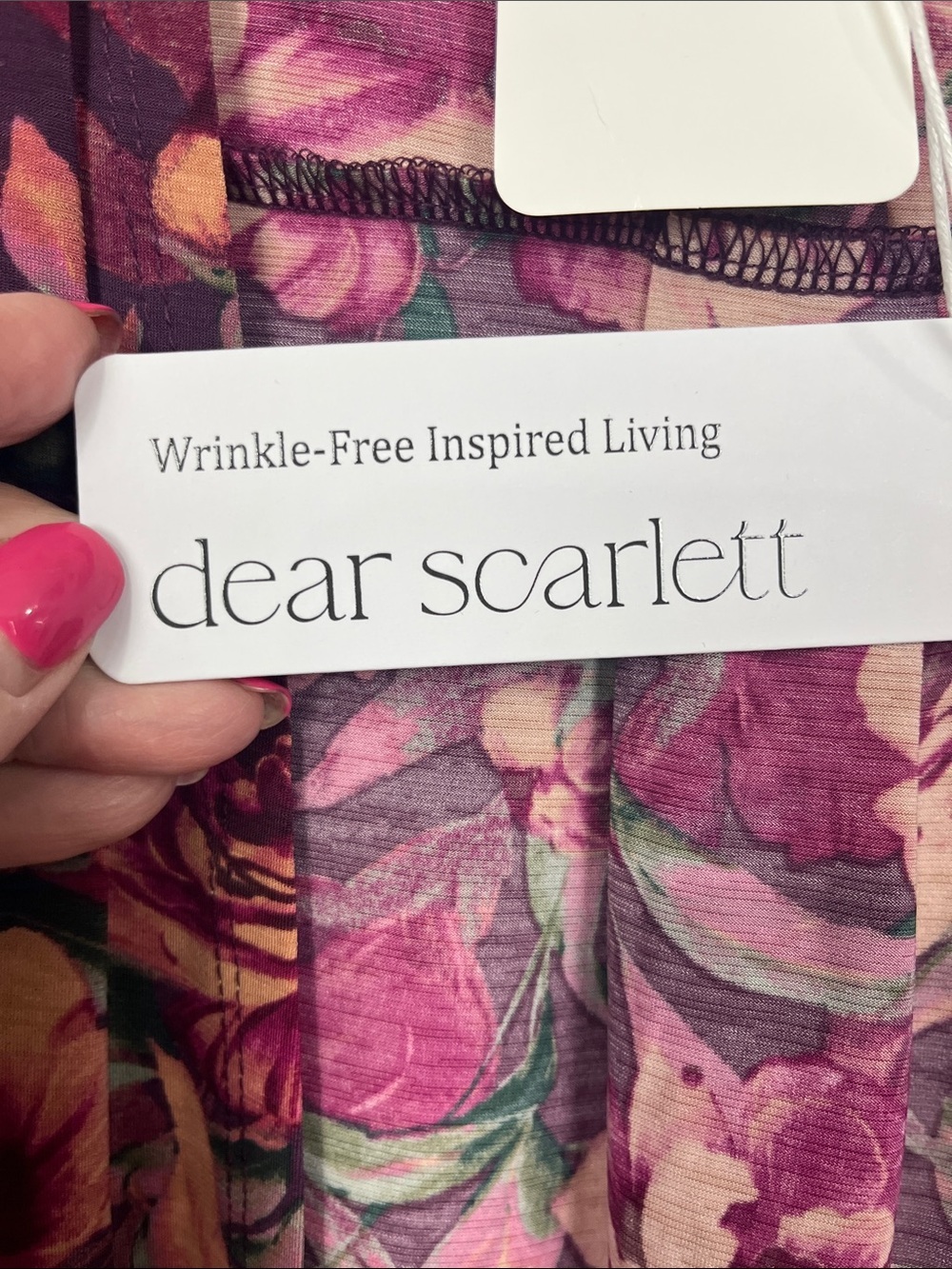 Dear Scarlett Duster/Kimono M Wine Peach Long Lines Open Front 3/4 Roll Tab NWT - Picture 3 of 10